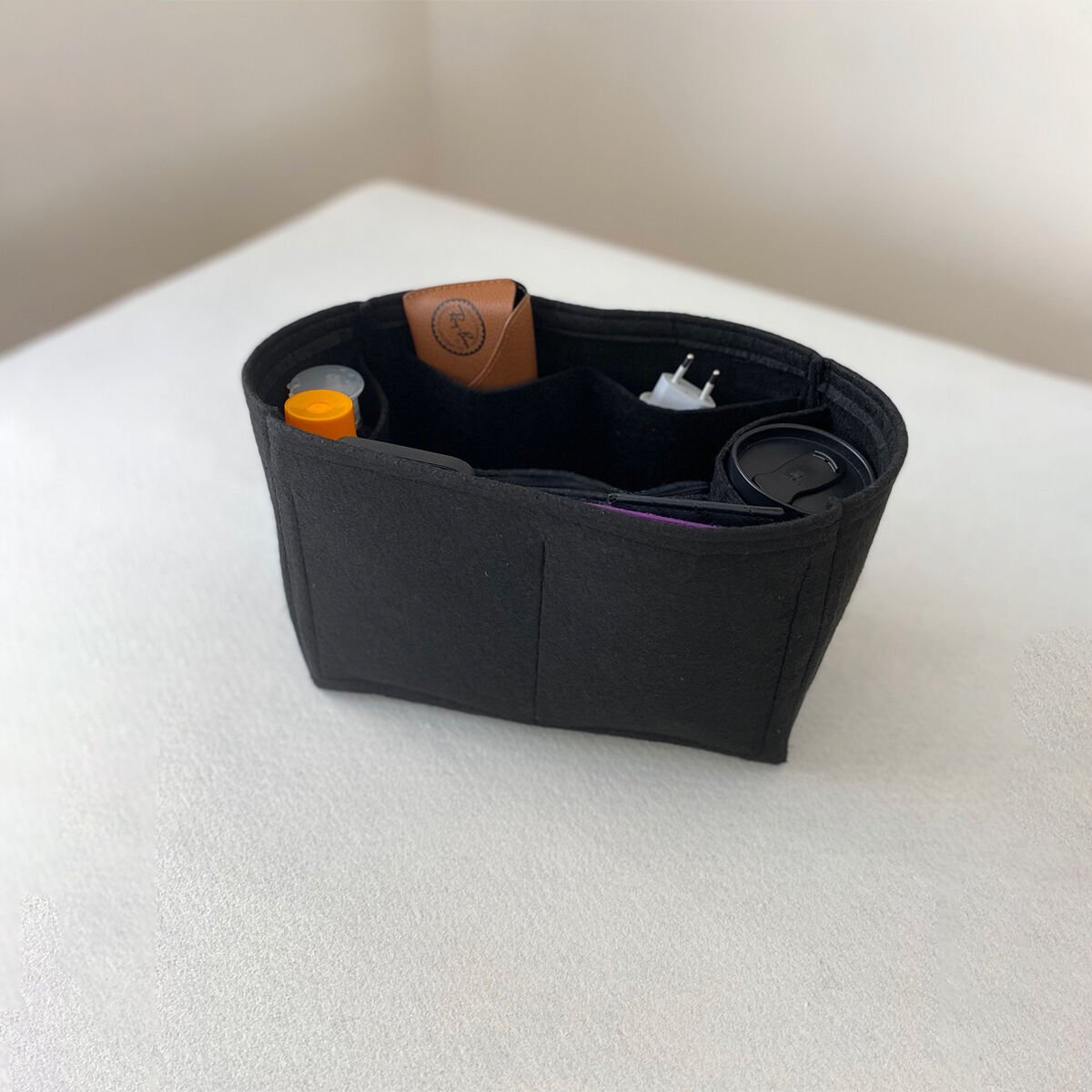 Longchamp Le Pliage Original M (Medium) Suluklu Çanta içi Düzenleyici, Çanta İçi Organizer Siyah