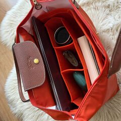 Longchamp Le Pliage Original M (Medium) Klasik Model Çanta içi Düzenleyici, Çanta İçi Organizer Turuncu