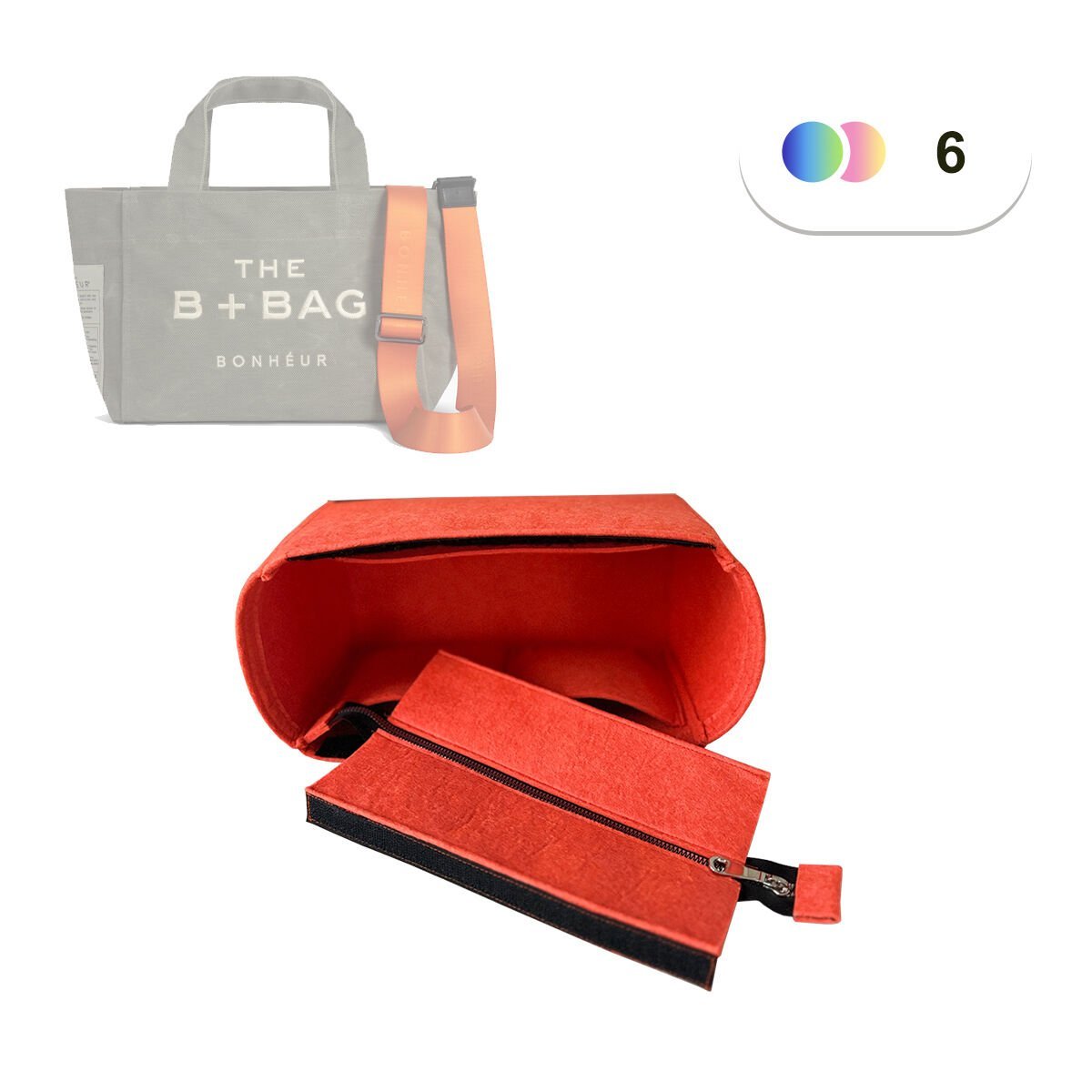 Bonheur Küçük Boy (S) Tote Bag Fermuarlı Çanta İçi Düzenleyici, Çanta İçi Organizer