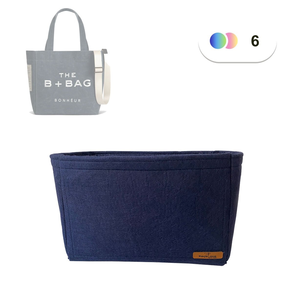 Bonheur Orta Boy (M) Tote Bag Suluklu Çanta içi Düzenleyici, Çanta içi Organizer