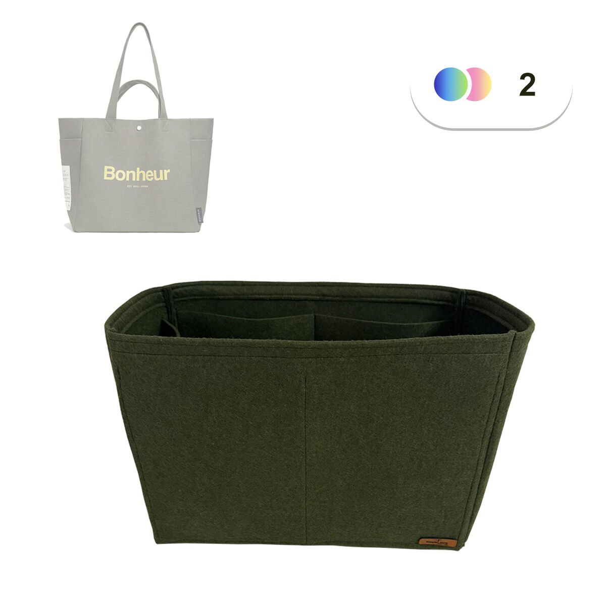 Bonheur N°4 Kanvas Suluklu Çanta içi Düzenleyici, Çanta içi Organizer