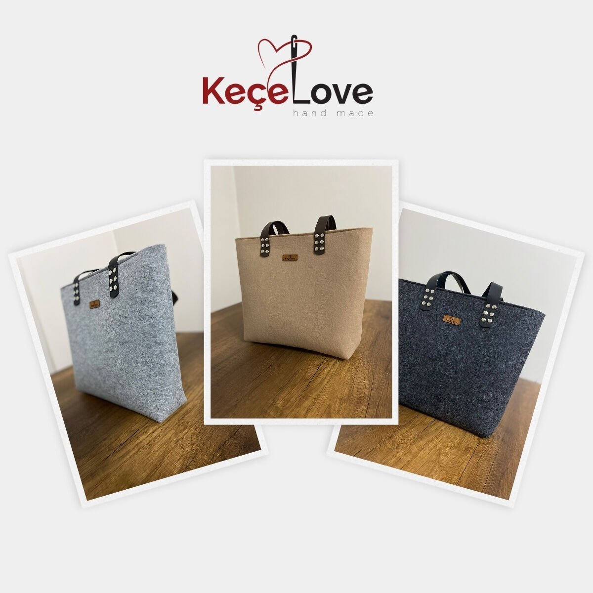 Fermuarlı Keçe Çanta, Omuz Çantası