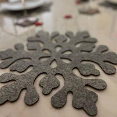 Kar Tanesi 6'lı Gri Amerikan Servis Altlığı