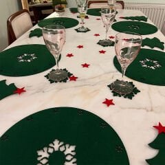 Yuvarlak 6'lı Yeşil Amerikan Servis Altlığı