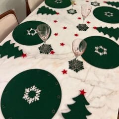 Yuvarlak 6'lı Yeşil Amerikan Servis Altlığı