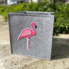 Flamingo Desenli Keçe Organizer, Saklama Kutusu, Dolap içi Düzenleyici