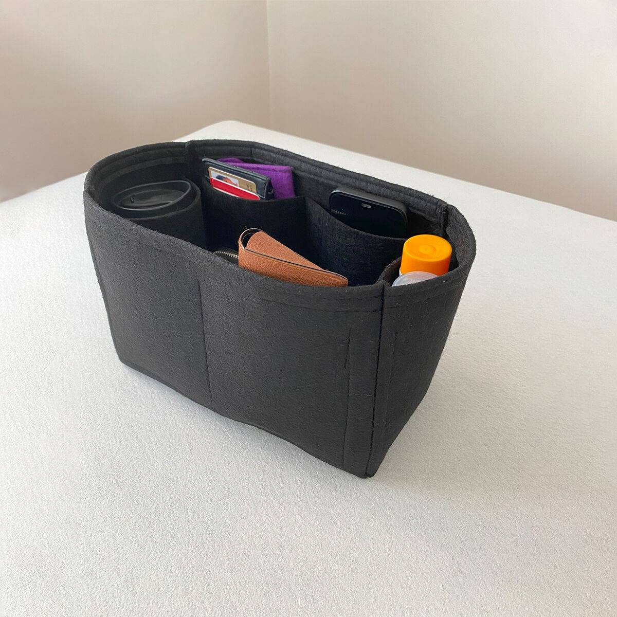 Bonheur Orta Boy (M) Tote Bag Suluklu Çanta içi Düzenleyici, Çanta içi Organizer Siyah - Hayır