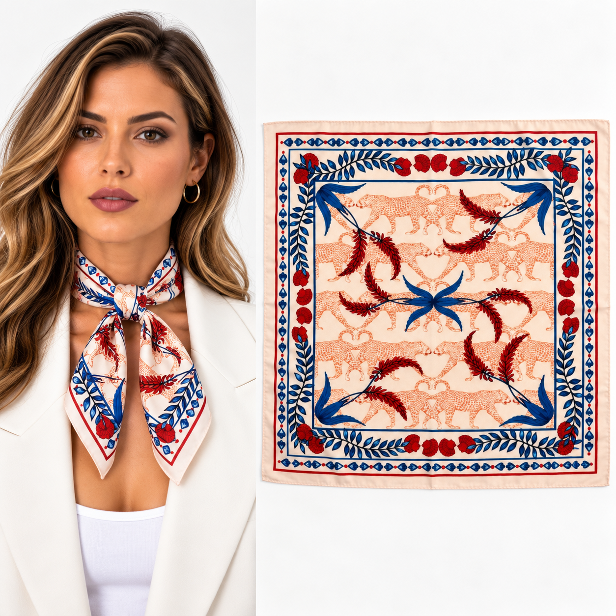 Kaplan Desenli Fular / Bandana 50x50